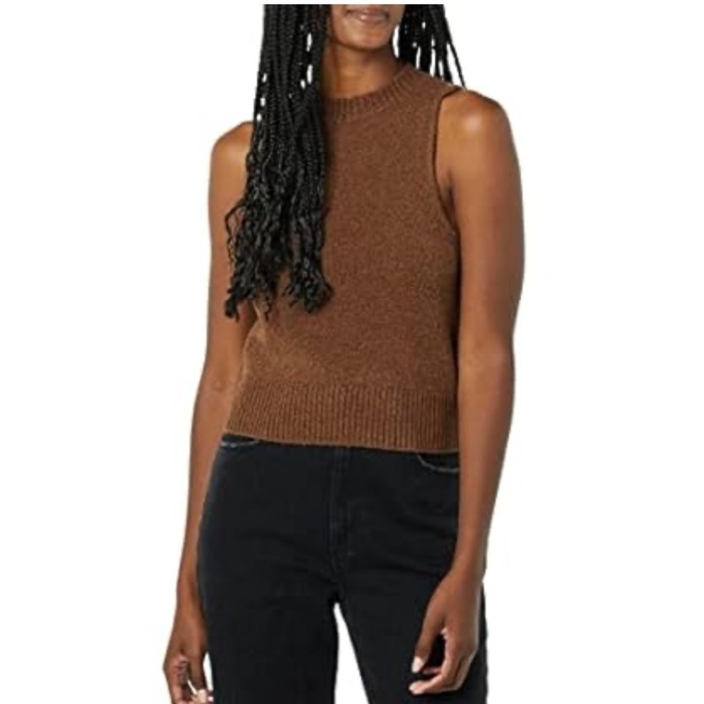Daily Ritual Boucle Sweater Tank Top - Brown, Size Large, NWT